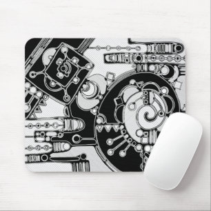 Black And White Geometric Art 4 Mouse Mat