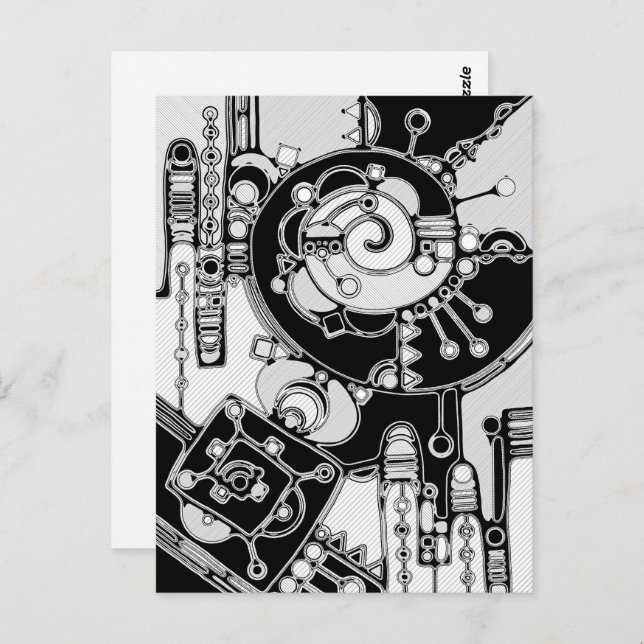 Black And White Geometric Art 4 Postcard (Front/Back)