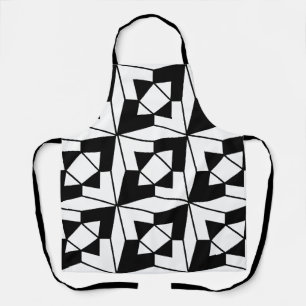 Black and White Geometric Art Apron