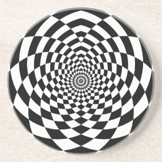 Black and White Geometric Art Coaster