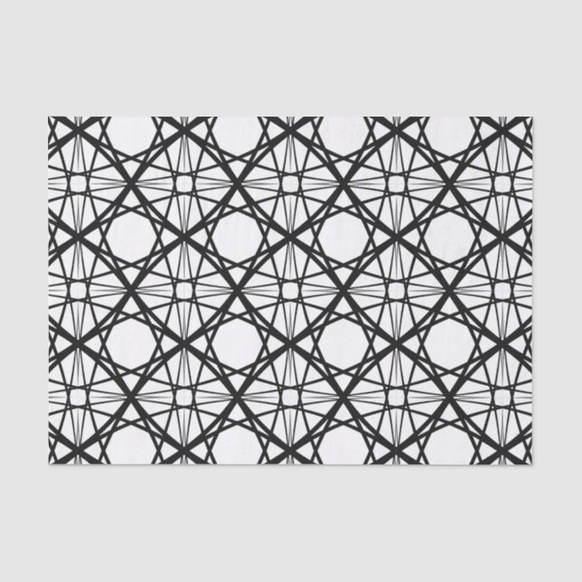 Black and White Geometric Art Tissue Paper (Front)