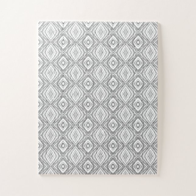 Black and White Geometric Diamond Jigsaw Puzzle (Vertical)