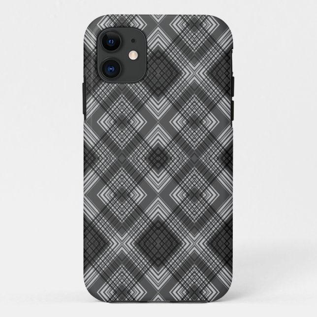 Black and white geometric diamond pattern Case-Mate iPhone case (Back)