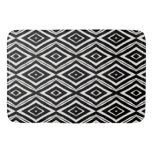 Black and White Geometric Door Mat