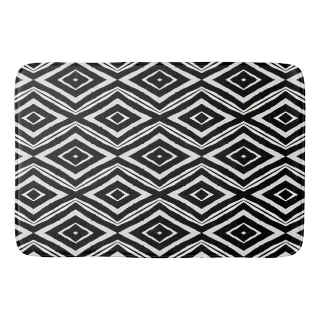 Black and White Geometric Door Mat (Front)