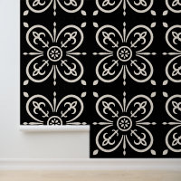 Black And White Geometric Fleur Du Lys