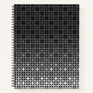 Black and white geometric gradient pattern notebook