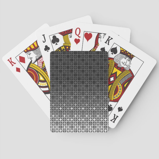 Black and white geometric gradient pattern  playing cards (Back)