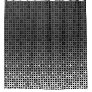 Black and white geometric gradient pattern shower curtain