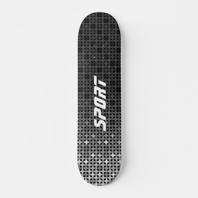 Black and white geometric gradient pattern  skateboard (Front)