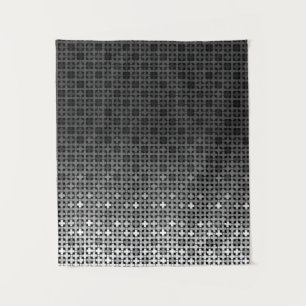 Black and white geometric gradient pattern  tapestry