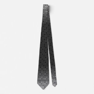 Black and white geometric gradient pattern  tie