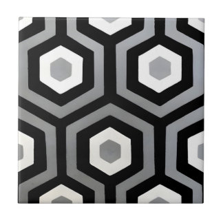 black and white geometric hexagonal black and whit tile