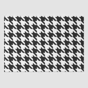 Black and White Geometric Houndstooth Decoupage Tissue Paper