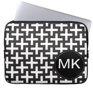 Black and White Geometric Laptop Sleeve