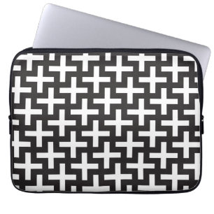 Black and White Geometric Laptop Sleeve