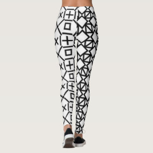 Black and White Geometric Leggings