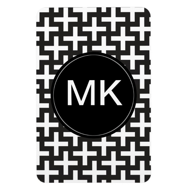 Black and White Geometric Magnet (Vertical)