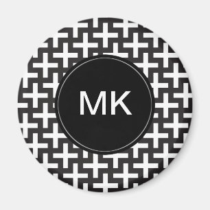 Black and White Geometric Magnet