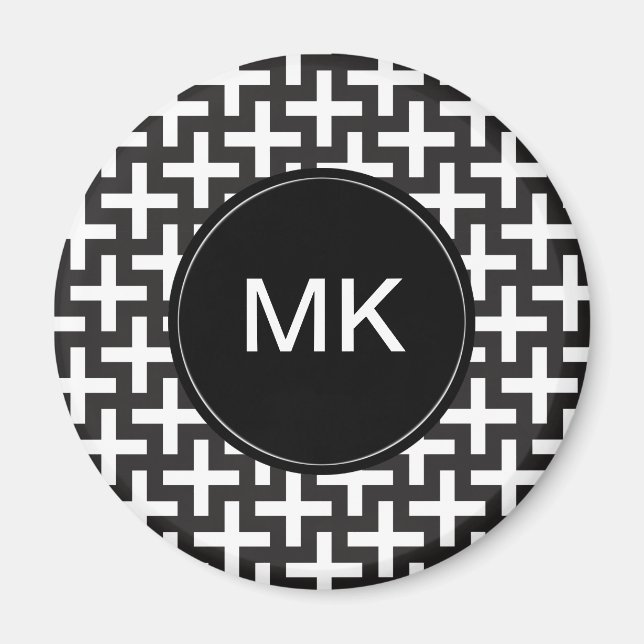 Black and White Geometric Magnet (Front)