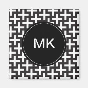 Black and White Geometric Magnet