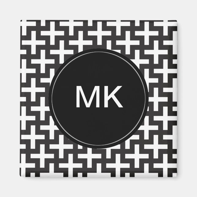 Black and White Geometric Magnet (Front)
