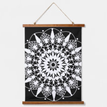 black and white geometric mandala