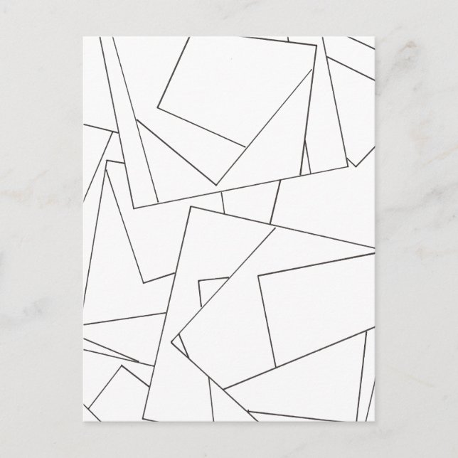 Black And White Geometric-Modern Bauhaus Postcard (Front)