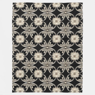 🖤 Black And White Geometric Modern Minimalist Fleece Blanket