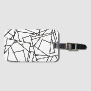 Black And White Geometric-Modern Minimalist Luggage Tag