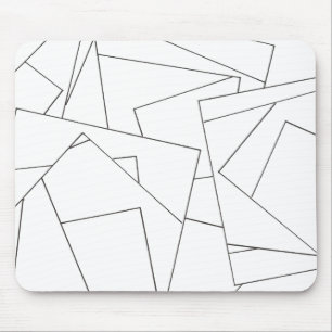 Black And White Geometric-Modern Minimalist Mouse Mat