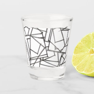 Black And White Geometric-Modern Minimalist Shot Glass