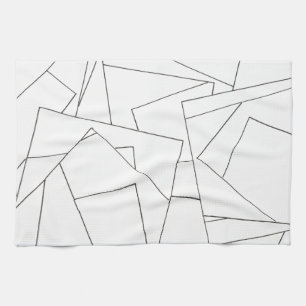 Black And White Geometric-Modern Minimalist Tea Towel
