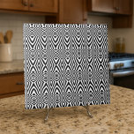 Black and White Geometric Mosaic Optical Illusion  Tile<br><div class="desc">Modern and unique decorative tile design featuring a seamless pattern made of geometric shapes in black and white. Texture with optical illusion effect.</div>