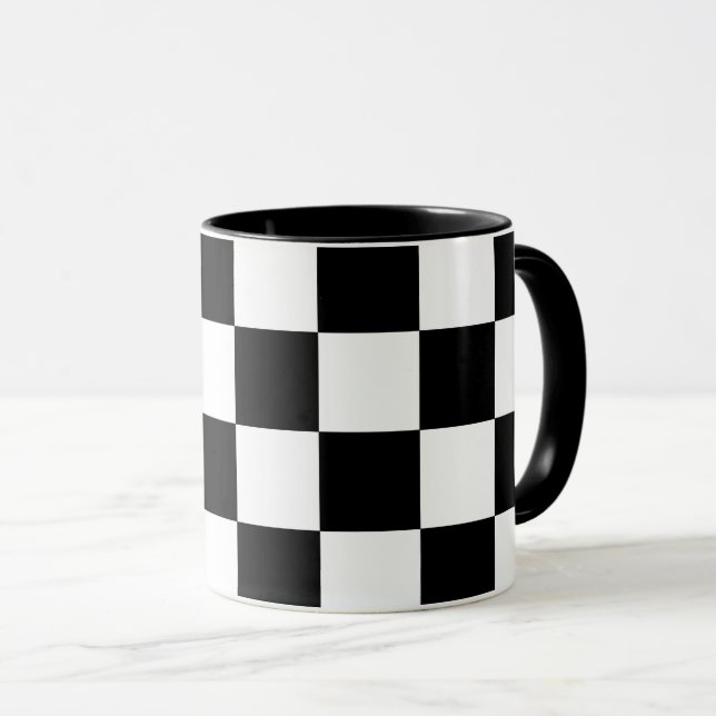 Black and White Geometric Mug (Front Right)