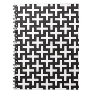 Black and White Geometric Notebook