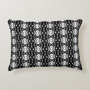 Black and White Geometric Pattern Accent Pillow