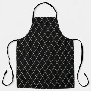 Black and White Geometric Pattern Apron