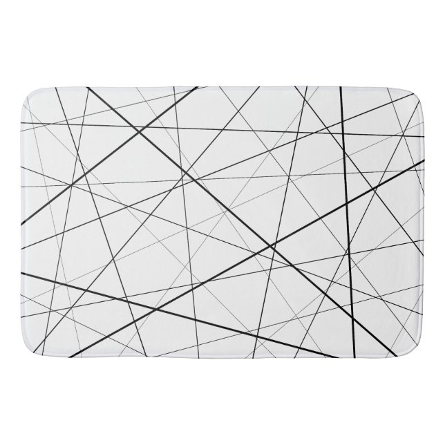 Black and white geometric pattern bath mat (Front)