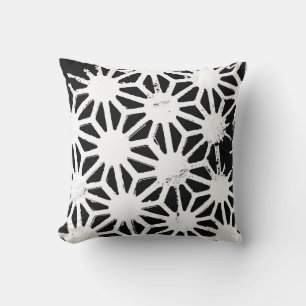 Black and white geometric pattern cushion