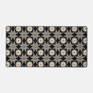 Black and white geometric pattern desk mat