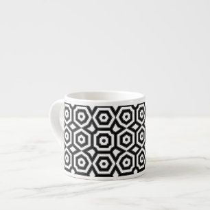 Black and white geometric pattern espresso cup