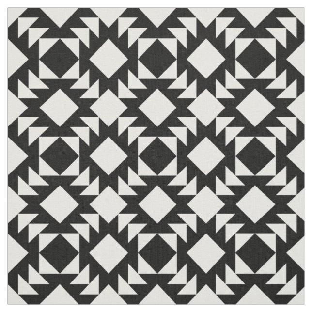 Black and white Geometric Pattern Fabric (Swatch)