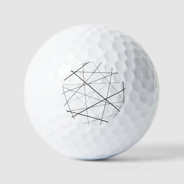 Black and white geometric pattern golf balls (Front)