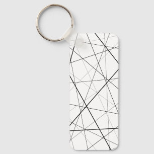 Black and white geometric pattern key ring
