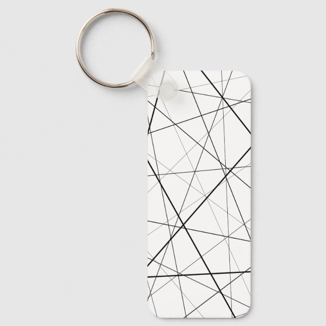 Black and white geometric pattern key ring (Front)