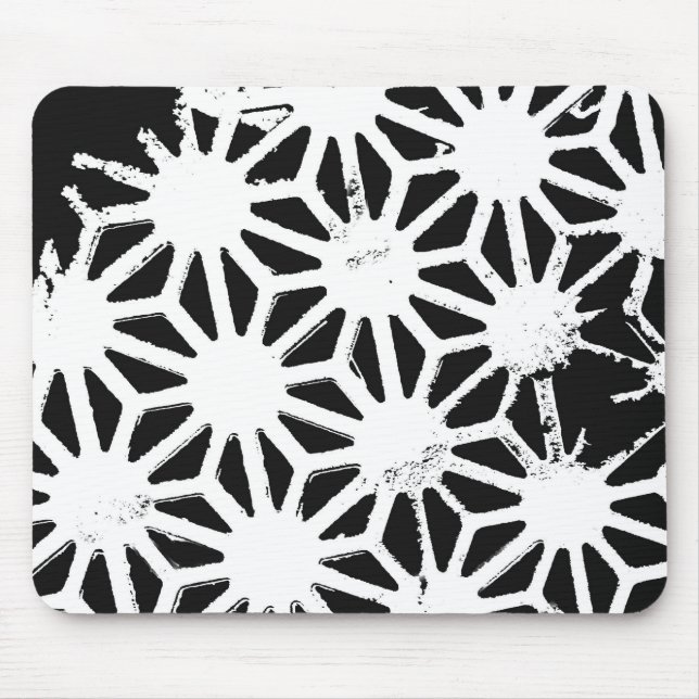 Black and white geometric pattern mouse mat (Front)