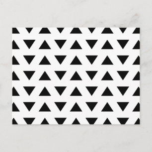 Black and White Geometric Pattern of Triangles. Postcard