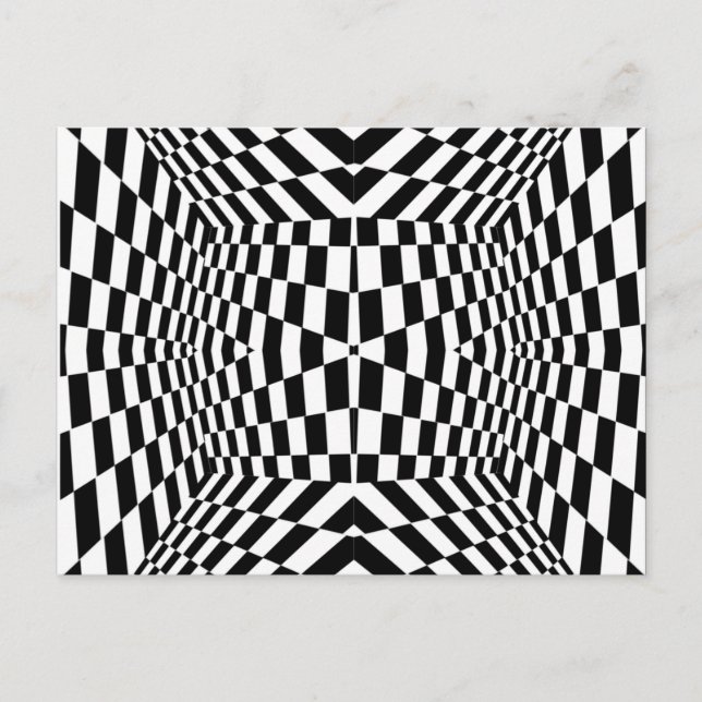 Black and White Geometric Pattern Postcard (Front)