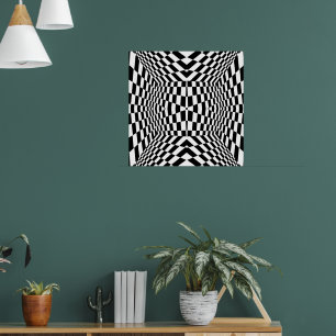 Black and White Geometric Pattern Poster